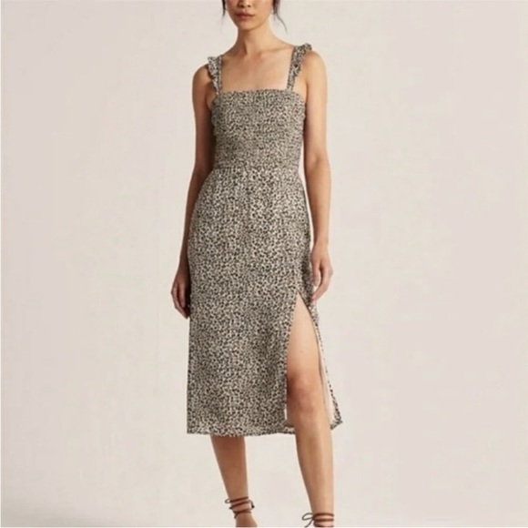 //ABERCROMBIE AND FITCH// Cheetah Print Midi Dress - Picture 1 of 5